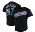 Arizona Diamondbacks #51 Randy Johnson  Fashion Cooperstown Collection Mesh Batting Practice Jersey - Black Stitches Baseball Jerseys