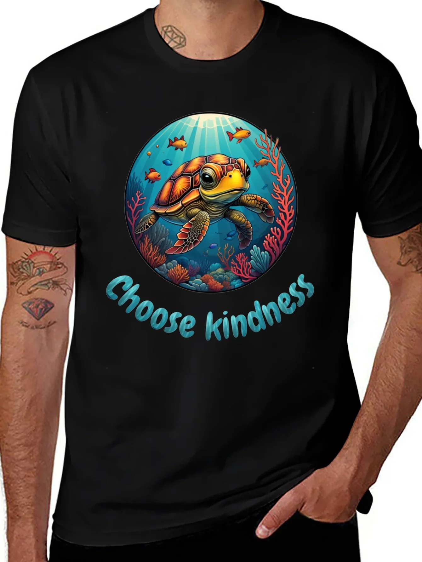 Choose Kindness Turtle Graphic T-Shirt