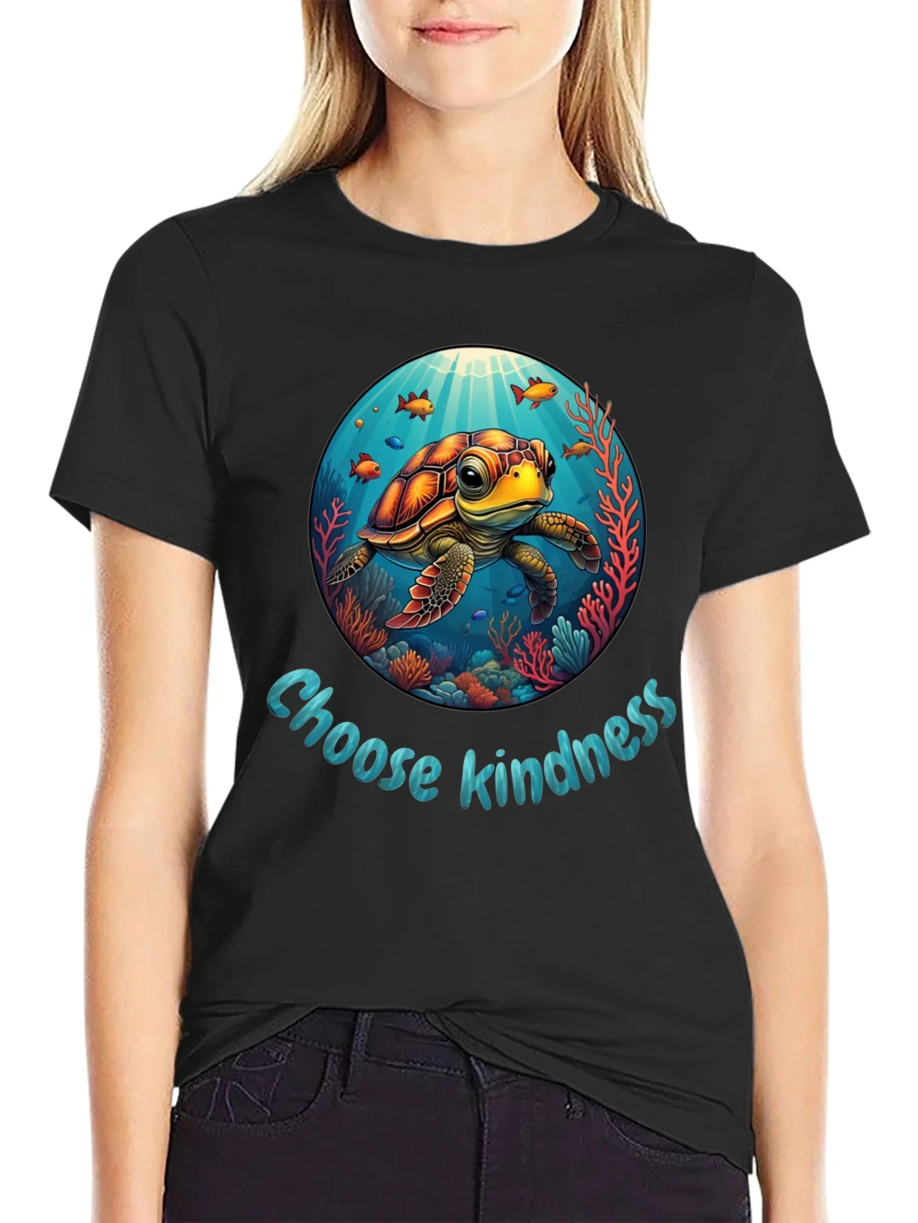 Choose Kindness Turtle Graphic T-Shirt