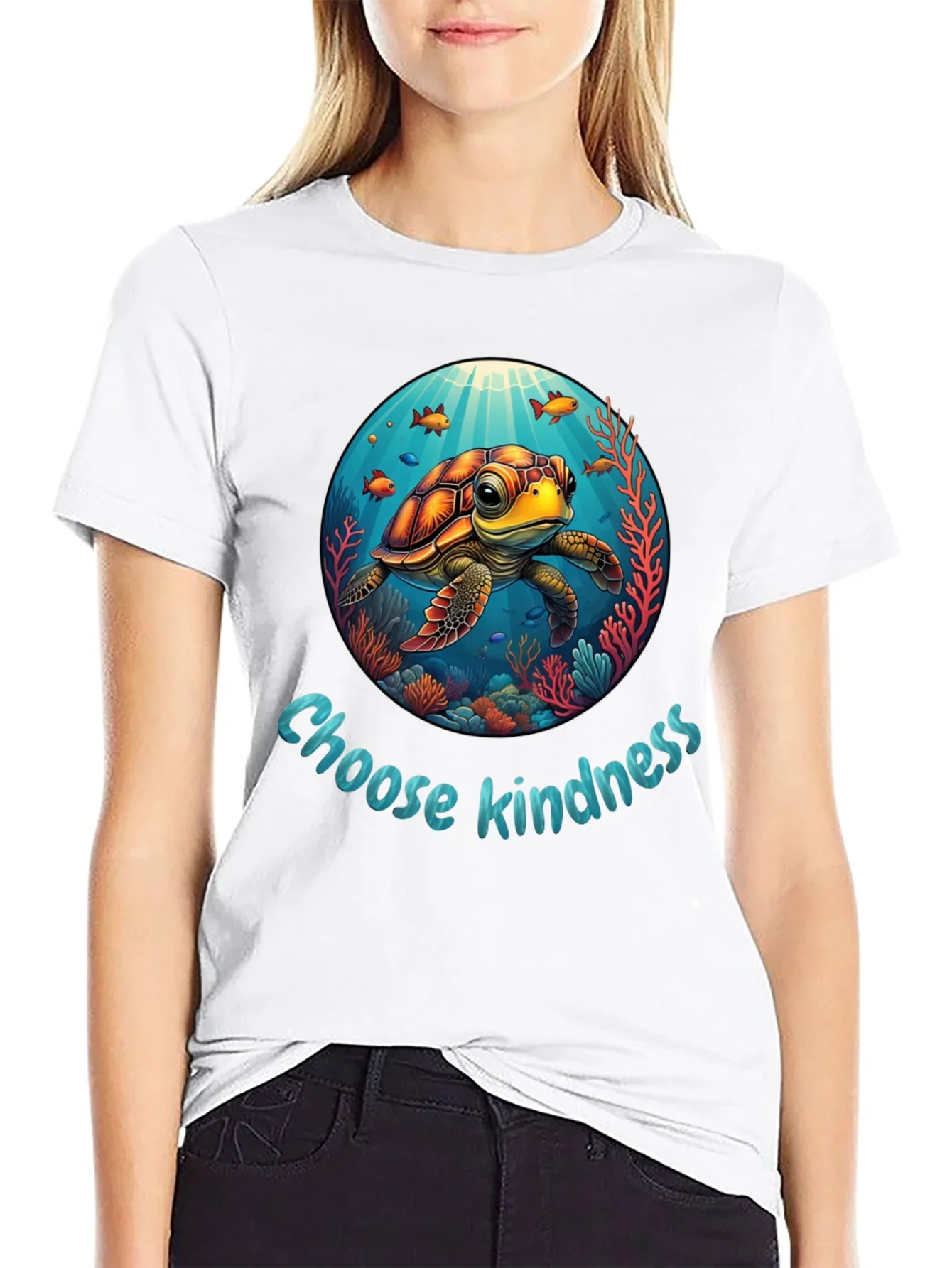 Choose Kindness Turtle Graphic T-Shirt