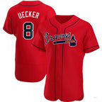 Atlanta Braves #8 Bob Uecker Red Alternate Jersey Stitches Baseball Jerseys