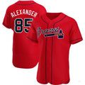 Atlanta Braves #85 CJ Alexander Red Alternate Jersey Stitches Baseball Jerseys