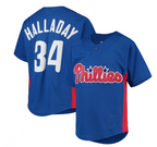 Philadelphia Phillies #34 Roy Halladay  Cooperstown Collection Mesh Batting Practice Jersey - Royal Baseball Jerseys