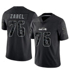 S.Seahawks #76 Grey Zabel Player Black RFLCTV Limited Football Jerseys