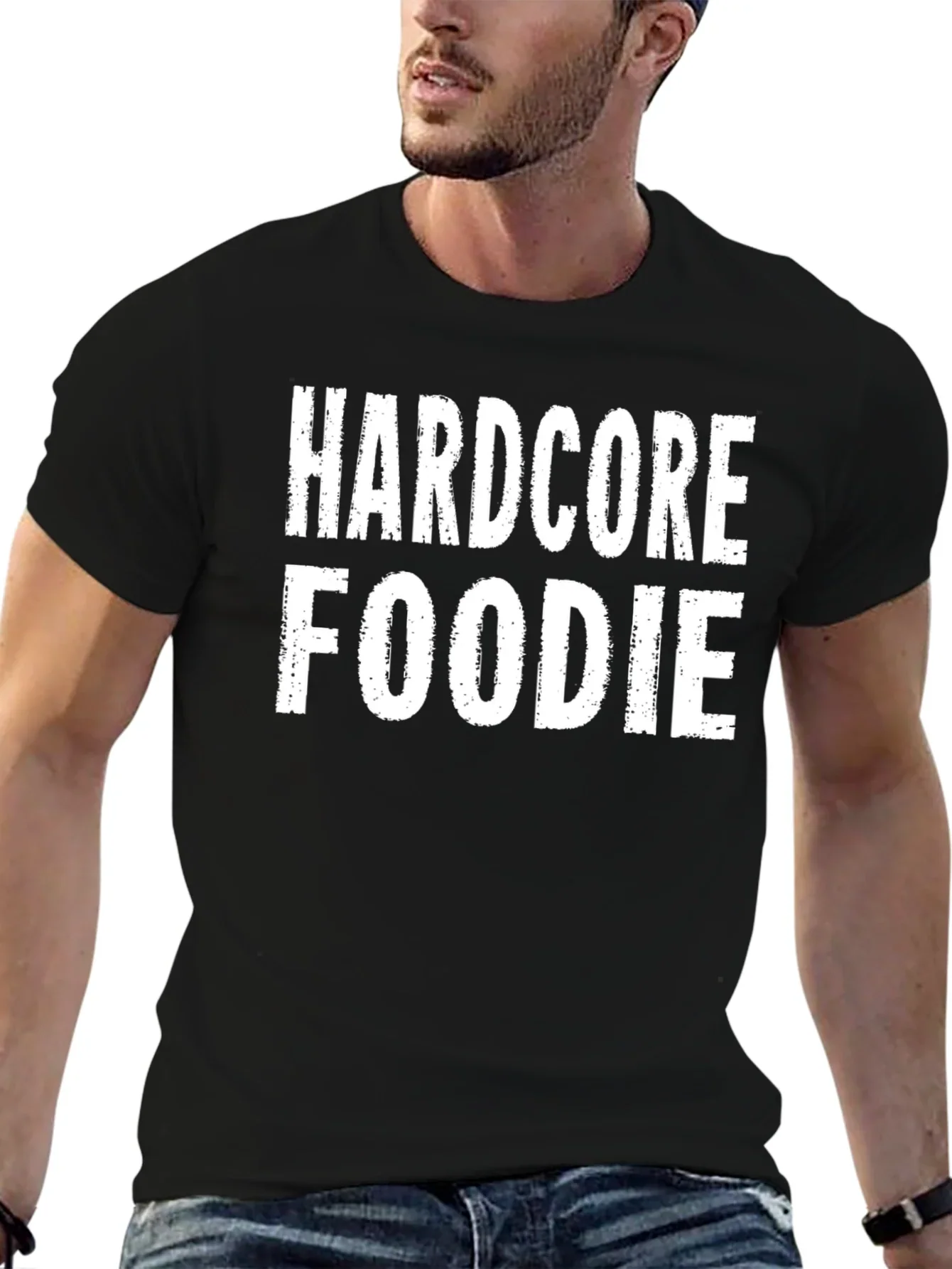 Hardcore Foodie Black Graphic T-Shirt