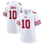 SF.49ers #10 Mac Jones Player White Home Game Football Jerseys