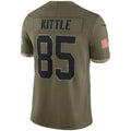 #85 George Kittle Player SF.49ers Olive Salute To Service Limited Football Jerseys