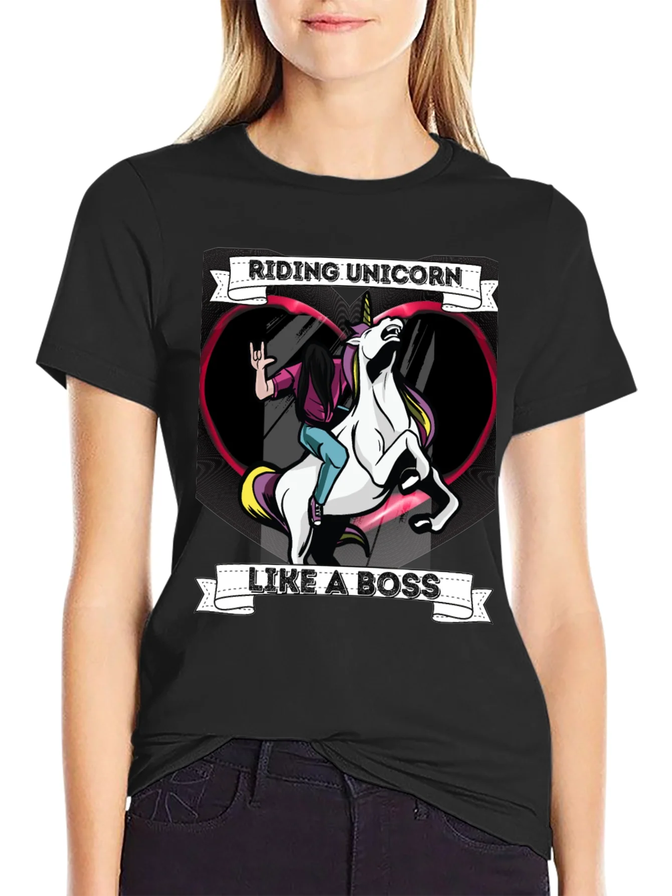 Riding Unicorn Like a Boss Graphic Tee