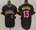 San Diego Padres #13 Manny Machado Number Black 20th Anniversary Cool Base Stitched Baseball Jersey