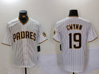 San Diego Padres #19 Tony Gwynn White Team Logo Stitched Cool Base Baseball Jersey