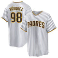 San Diego Padres #98 Randy Vasquez Home Replica Jersey - White Stitched Baseball Jersey