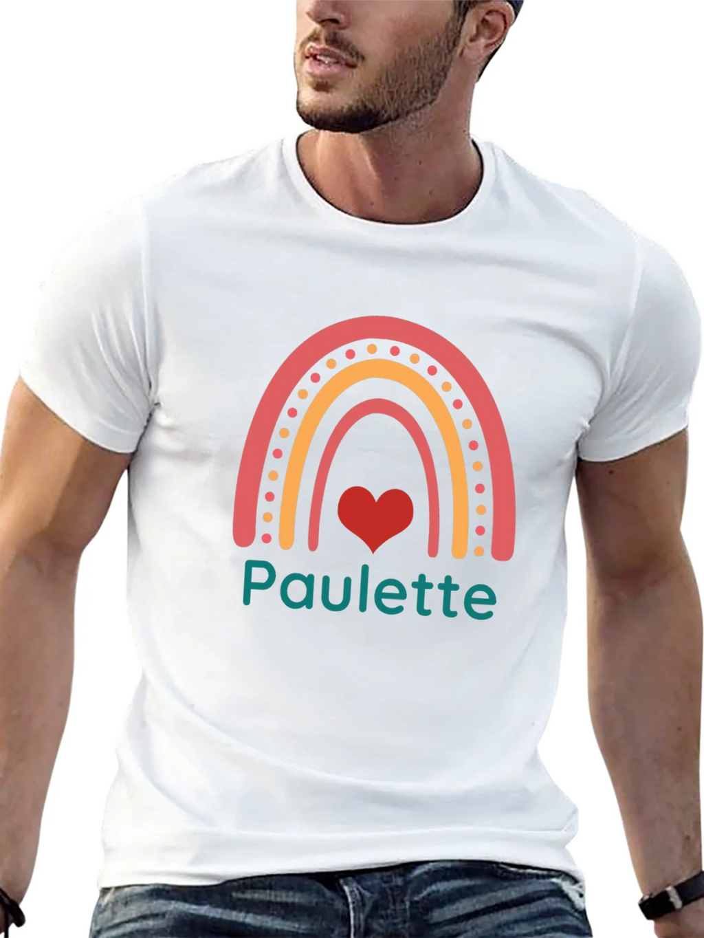 Paulette Rainbow Heart Graphic Tee