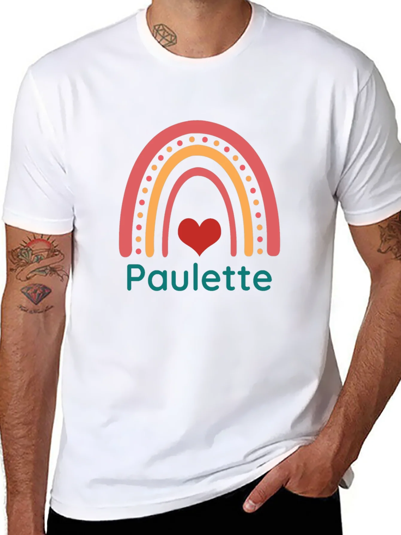 Paulette Rainbow Heart Graphic Tee