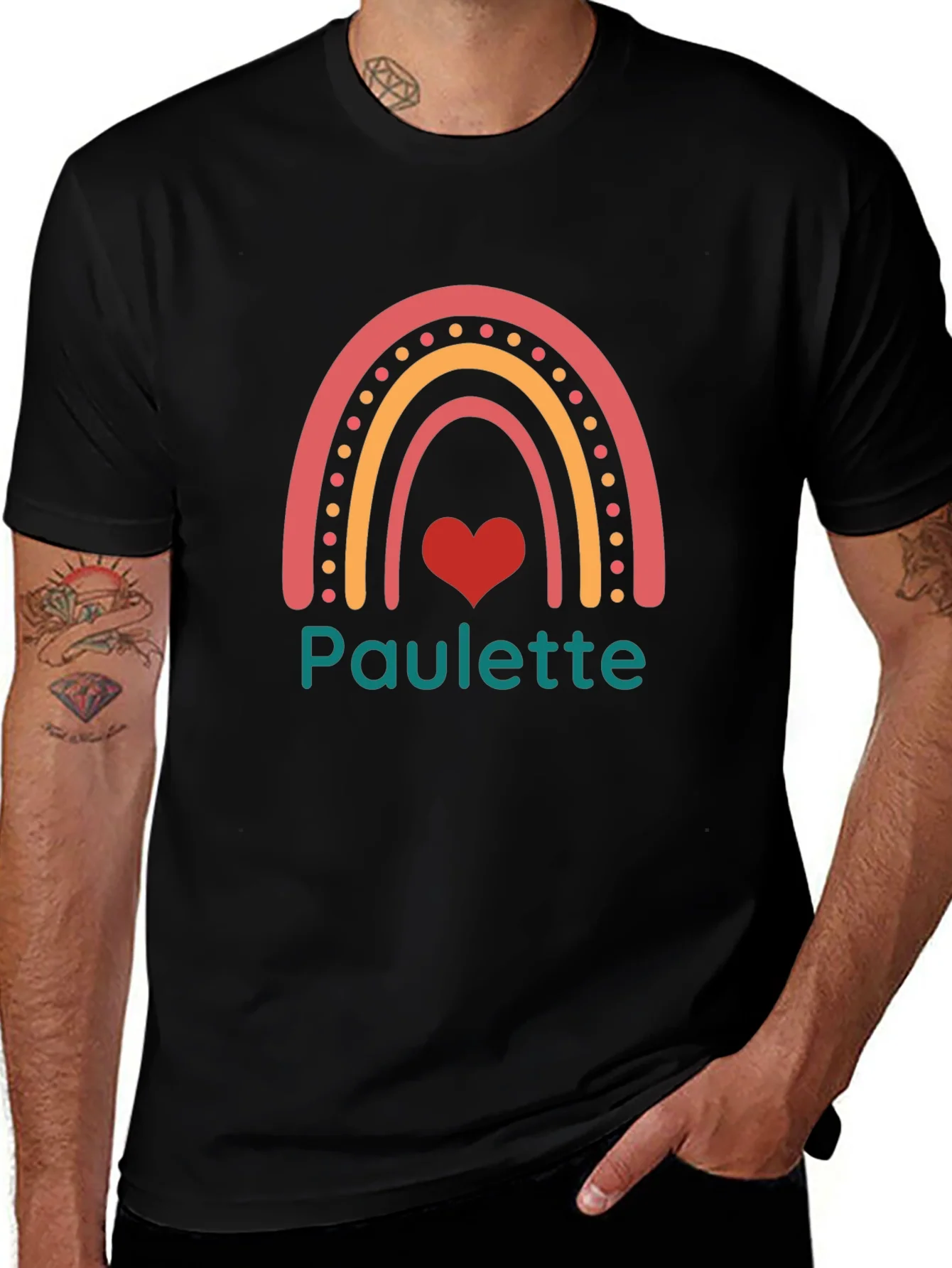 Paulette Rainbow Heart Graphic Tee