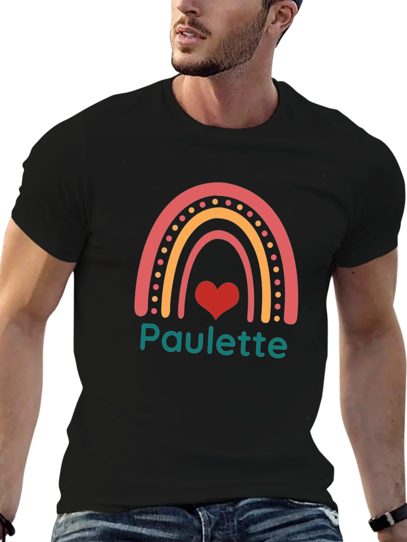 Paulette Rainbow Heart Graphic Tee