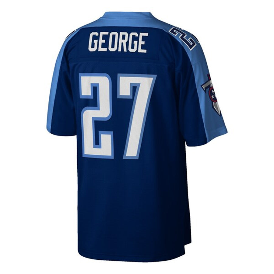 T.Titans #27 Eddie George Player Navy  Legacy Football Jerseys
