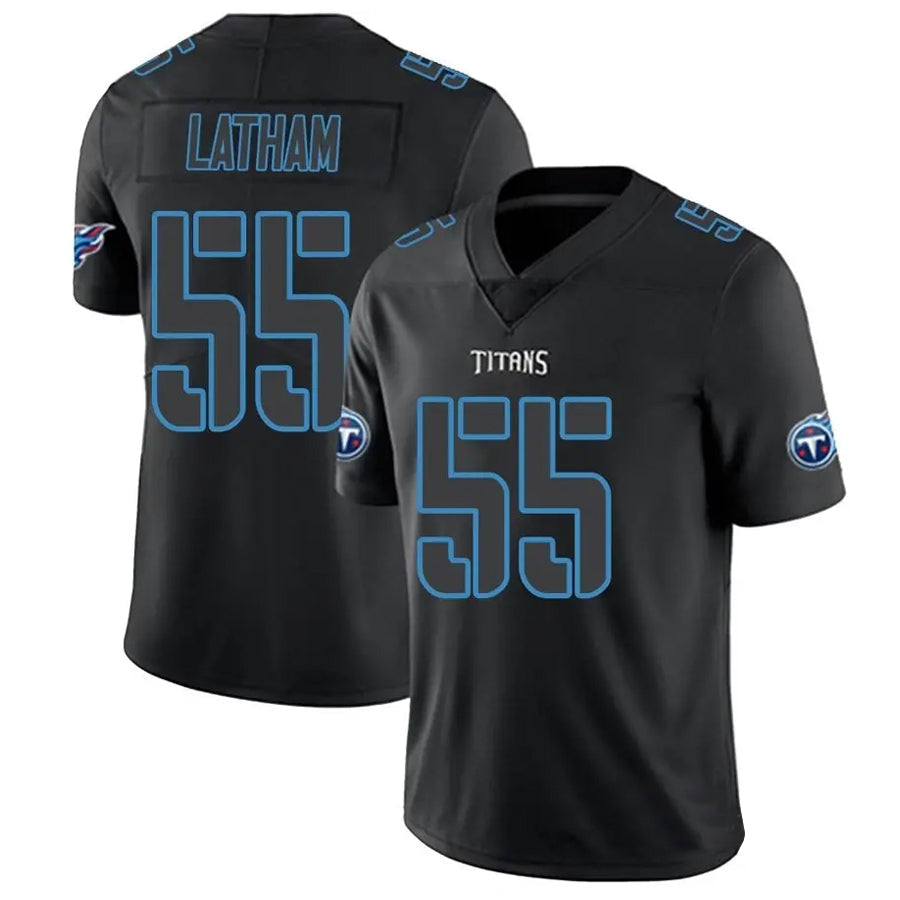 T.Titans #55 JC Latham Player Black Fashion Elite Limited Football Jerseys