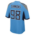 T.Titans #98 Jeffery Simmons Player Light Blue Home Game Football Jerseys