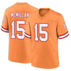 TB.Buccaneers #15 Jalen McMillan Player Orange Game Football Jerseys