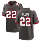 TB.Buccaneers #22 Kindle Vildor Player Pewter Game Football Jerseys