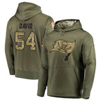TB.Buccaneers #54 Lavonte David Player Olive Salute to Service Hoodies Football Jerseys
