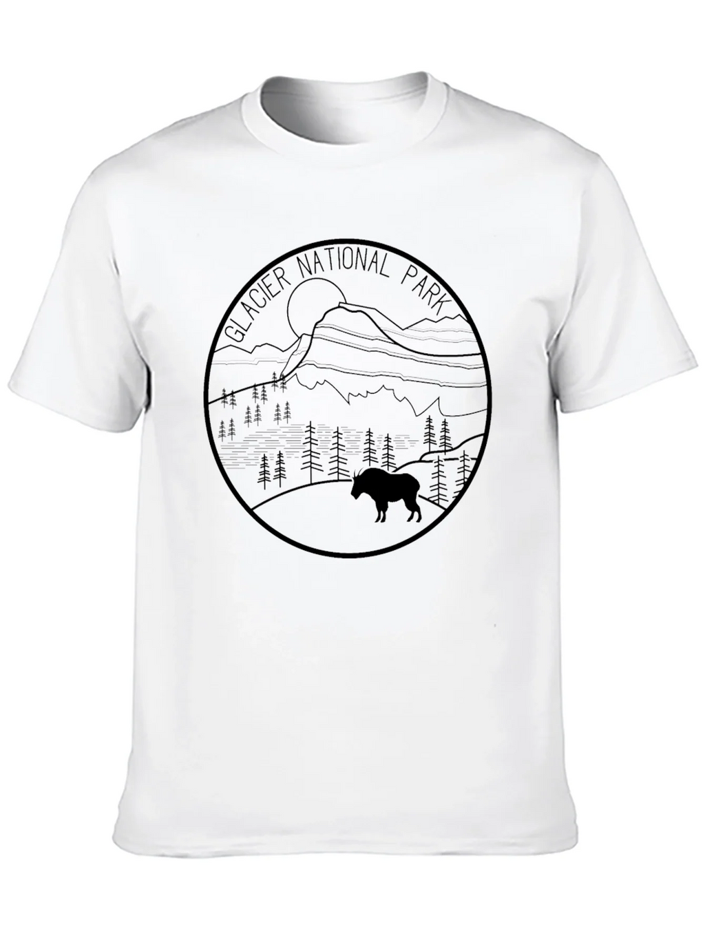 Glacier National Park T-Shirt - Mountain Goat Design
