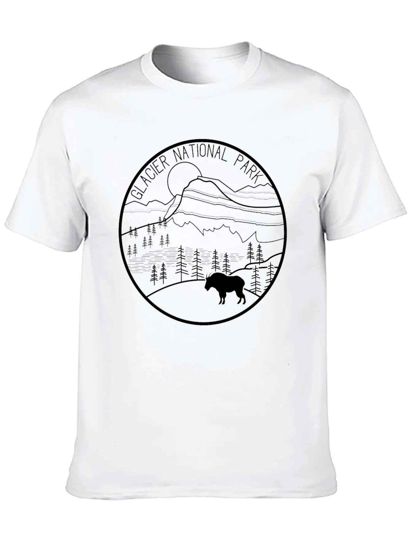 Glacier National Park T-Shirt - Mountain Goat Design