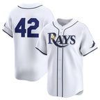 Tampa Bay Rays 2024 #42 Jackie Robinson Day Home Limited Jersey ¨C White Stitches Baseball Jerseys