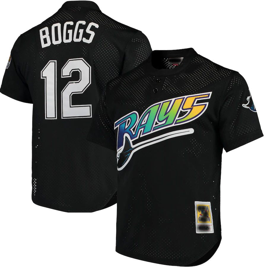 Tampa Bay Rays #12 Wade Boggs  Black Cooperstown 1991 Mesh Batting Practice Jersey Baseball Jerseys