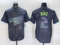 Tampa Bay Rays #2 Yandy Diaz Number Charcoal 2024 City Connect Limited Stitched Baseball Jerseys