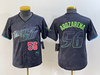 Tampa Bay Rays #56 Randy Arozarena Number Charcoal 2024 City Connect Limited Stitched Baseball Jerseys