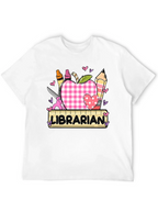 Librarian Apple Heart Tee - Cute Teacher Appreciation Shirt