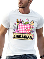 Librarian Apple Heart Tee - Cute Teacher Appreciation Shirt