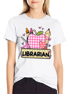 Librarian Apple Heart Tee - Cute Teacher Appreciation Shirt