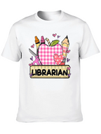 Librarian Apple Heart Tee - Cute Teacher Appreciation Shirt