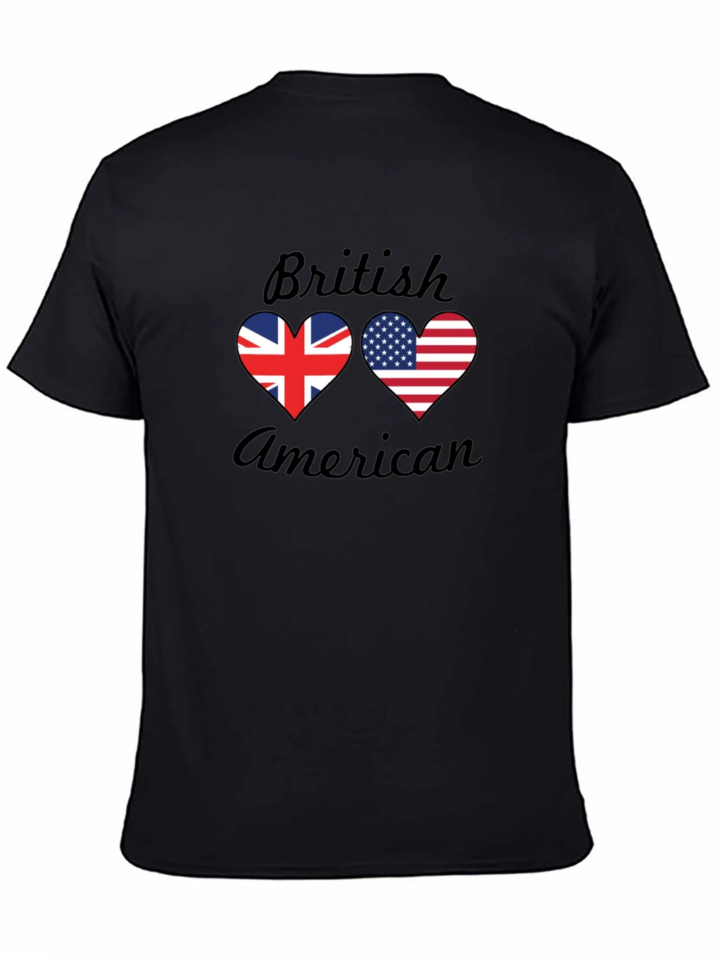 British American Flag Heart T-Shirt