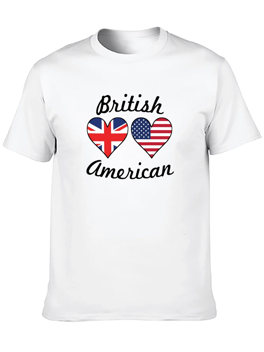British American Flag Heart T-Shirt