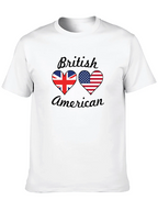 British American Flag Heart T-Shirt