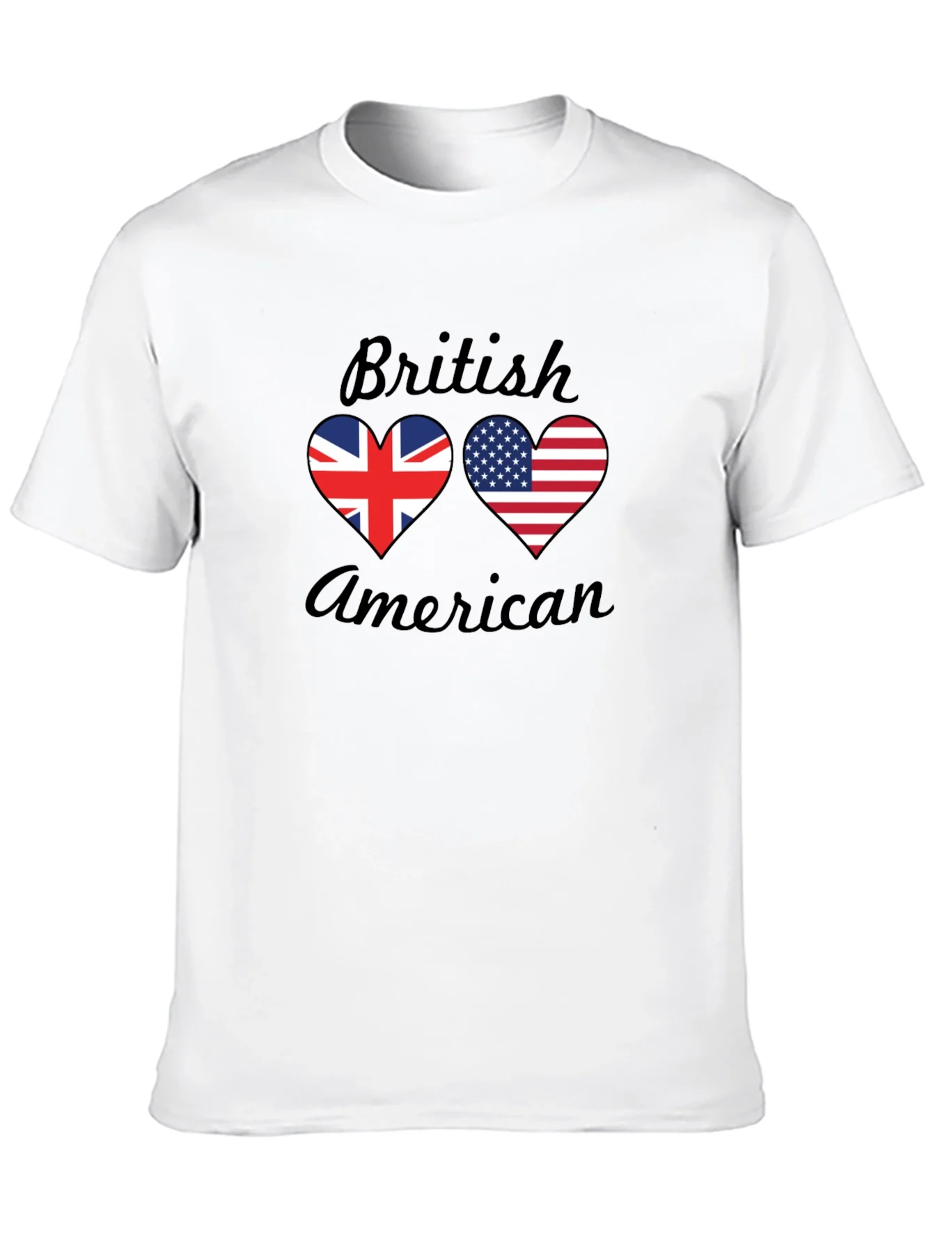 British American Flag Heart T-Shirt