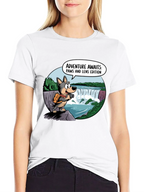 Adventure Awaits Dog T-Shirt Paws & Lens Edition