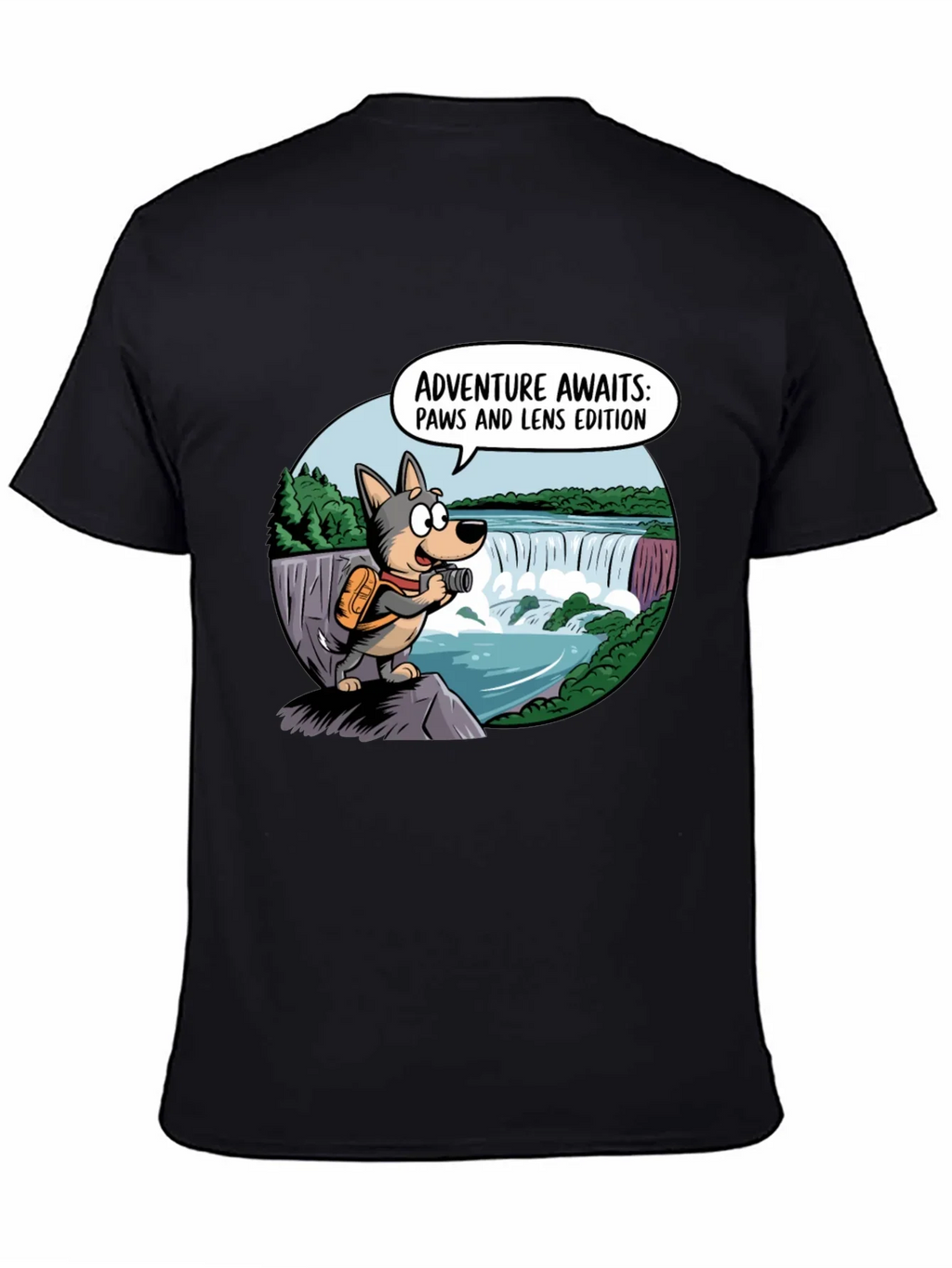 Adventure Awaits Dog T-Shirt Paws & Lens Edition