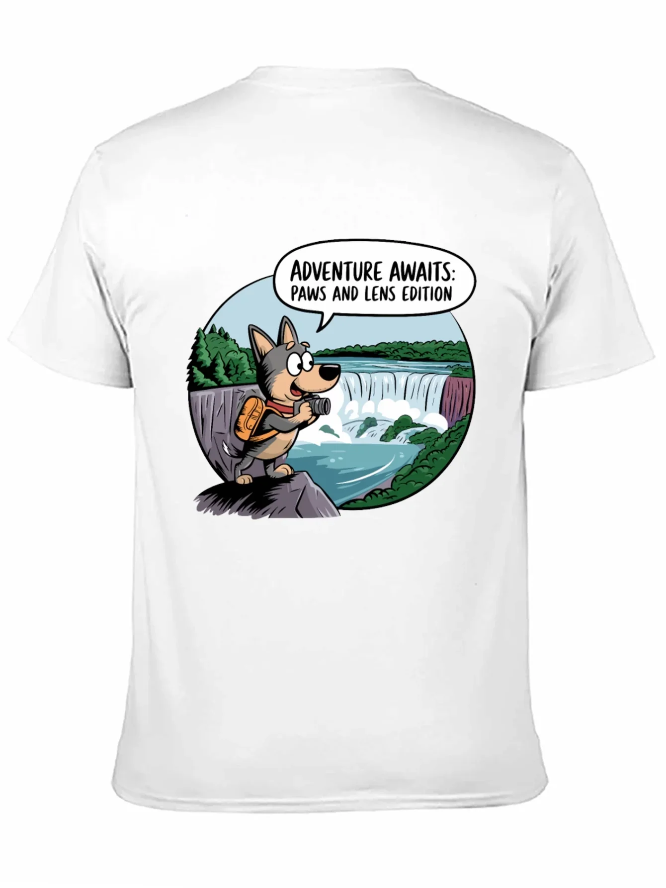 Adventure Awaits Dog T-Shirt Paws & Lens Edition