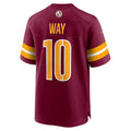 W.Commanders #10 Tress Way Player Burgundy Game Stitched American Football Jerseys