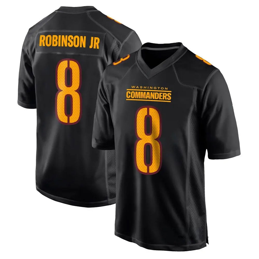 W.Commanders #8 Brian Robinson Jr. Player Black Fashion Football Jerseys