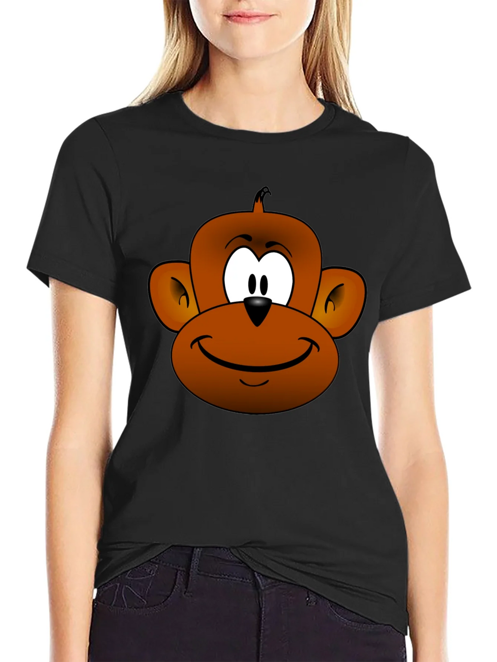 Funny Monkey Face Graphic T-Shirt
