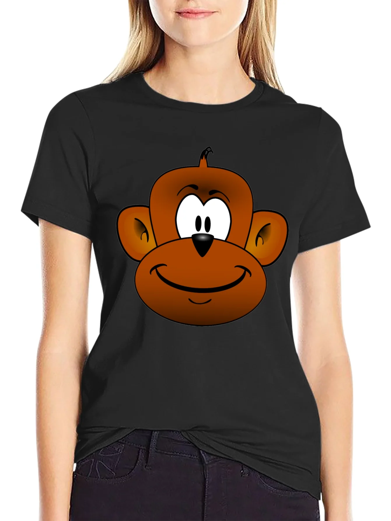 Funny Monkey Face Graphic T-Shirt