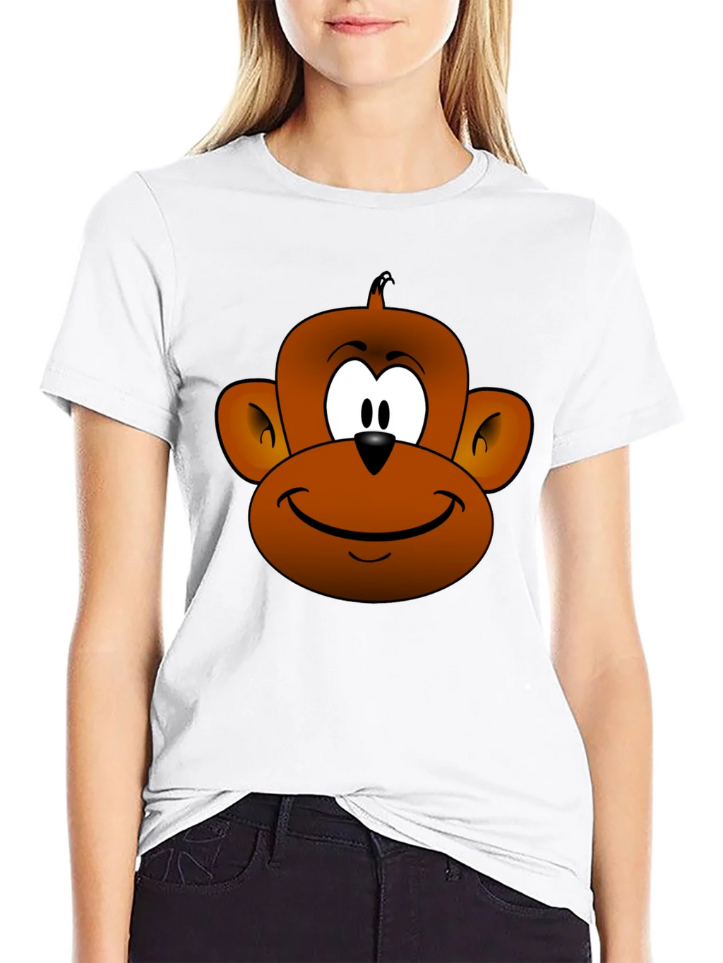 Funny Monkey Face Graphic T-Shirt