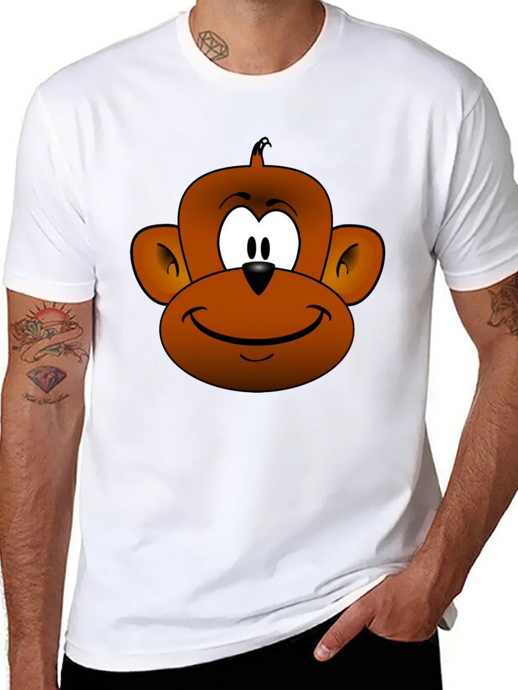 Funny Monkey Face Graphic T-Shirt