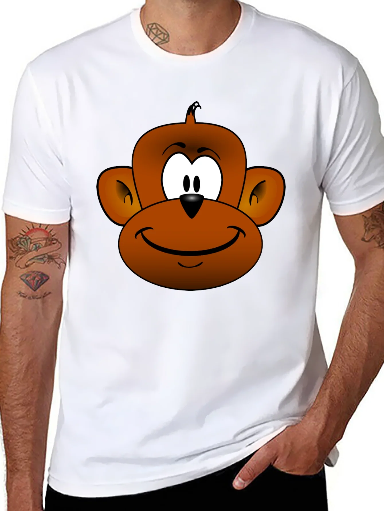 Funny Monkey Face Graphic T-Shirt