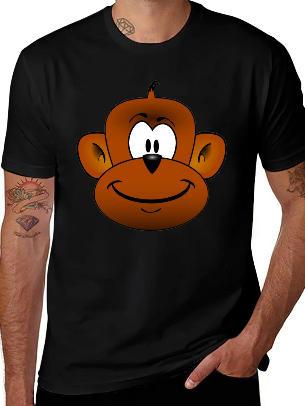 Funny Monkey Face Graphic T-Shirt